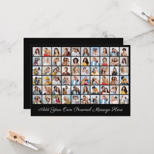 Creëer Uw eigen 60 fotocollage Uw groet toevoegen Kaart (Voorkant / Achterkant in situ)