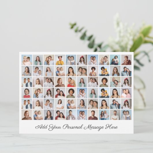 Creëer Uw eigen 60 fotocollage Uw groet toevoegen Kaart (Staand voorkant)