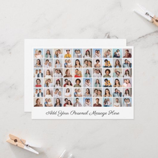 Creëer Uw eigen 60 fotocollage Uw groet toevoegen Kaart (Voorkant / Achterkant in situ)
