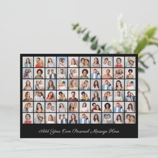 Creëer Uw eigen 60 fotocollage Uw groet toevoegen Kaart (Staand voorkant)