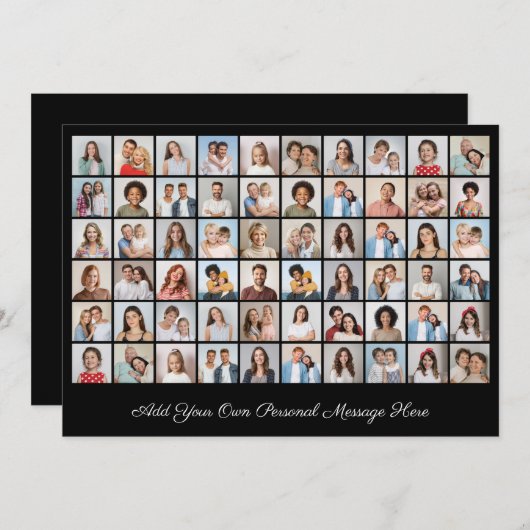 Creëer Uw eigen 60 fotocollage Uw groet toevoegen Kaart (Voorkant / Achterkant)