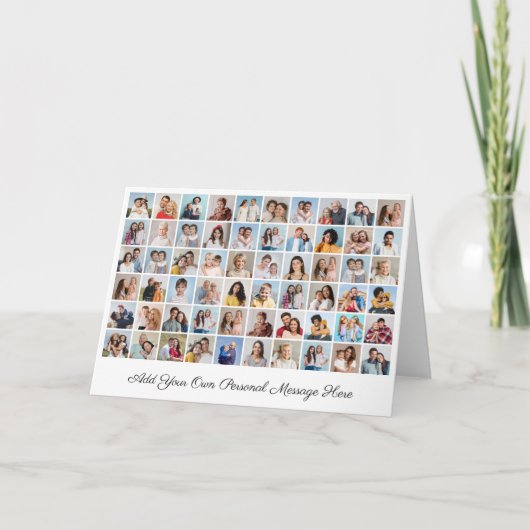 Creëer Uw eigen 60 fotocollage Uw groet toevoegen Kaart (Voorkant)