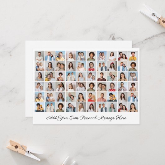 Creëer Uw eigen 60 fotocollage Uw groet toevoegen Kaart (Voorkant / Achterkant in situ)