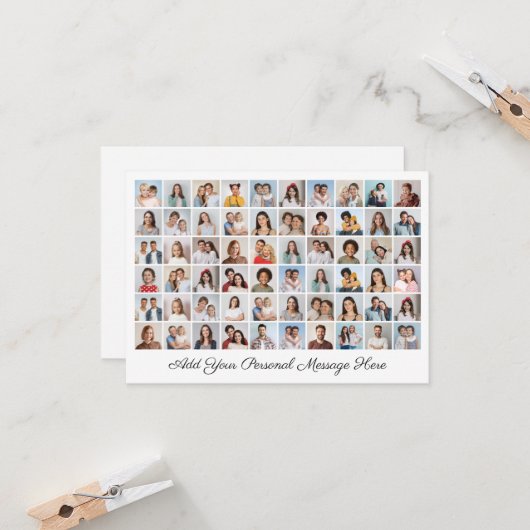 Creëer Uw eigen 60 fotocollage Uw groet toevoegen Kaart (Voorkant / Achterkant in situ)