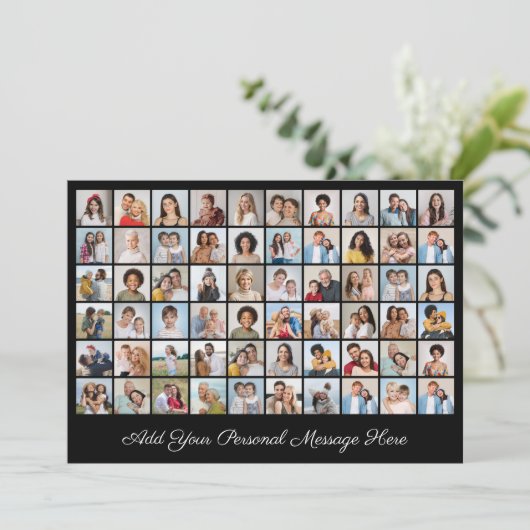 Creëer Uw eigen 60 fotocollage Uw groet toevoegen Kaart (Staand voorkant)