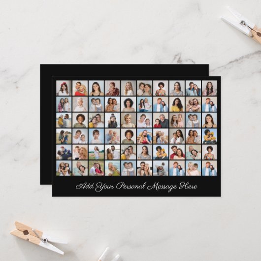 Creëer Uw eigen 60 fotocollage Uw groet toevoegen Kaart (Voorkant / Achterkant in situ)