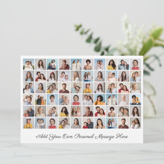 Creëer Uw eigen 60 fotocollage Uw groet toevoegen Kaart (Staand voorkant)