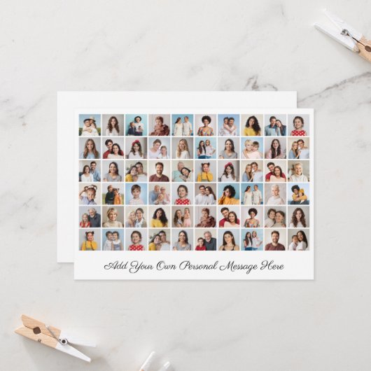 Creëer Uw eigen 60 fotocollage Uw groet toevoegen Kaart (Voorkant / Achterkant in situ)