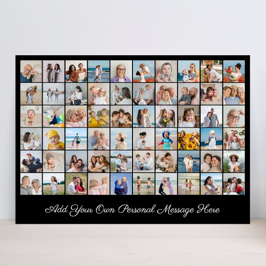 Creëer Uw eigen 60 fotocollage Uw groet toevoegen Kaart