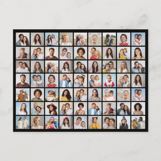 Creëer uw eigen 63 foto collage Briefkaart (Voorkant)