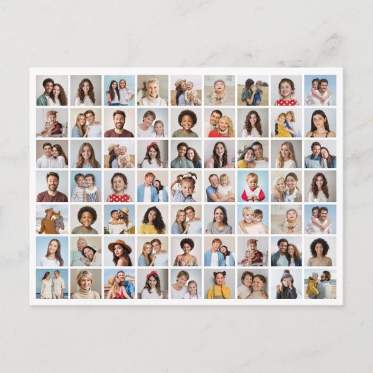 Creëer uw eigen 63 foto collage Briefkaart (Voorkant)