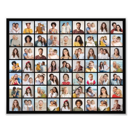 Creëer uw eigen 63 foto collage fotovergroting afdruk (Voorkant)