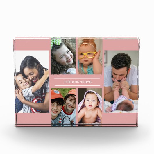 Creëer Uw Eigen 6 Afbeelding Collage Familienaam R Fotoblokken (Voorkant)