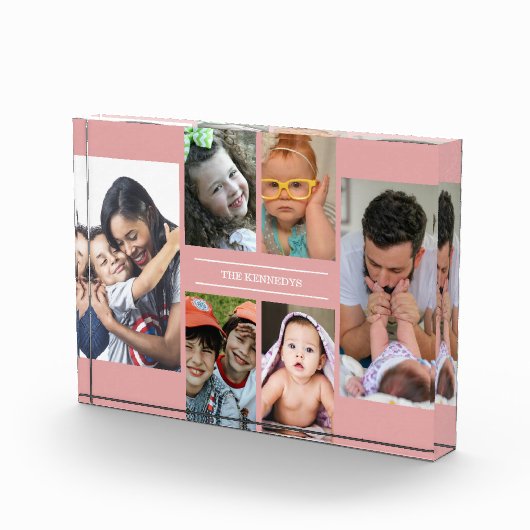 Creëer Uw Eigen 6 Afbeelding Collage Familienaam R Fotoblokken (Rechts)