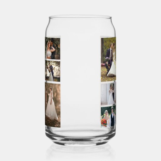 Creëer Uw eigen 6 foto bruiloft collage Blikvorm Glas (Rechts)