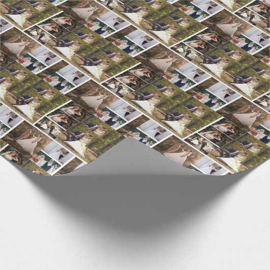 Creëer Uw eigen 6 foto bruiloft collage Cadeaupapier (Hoek)