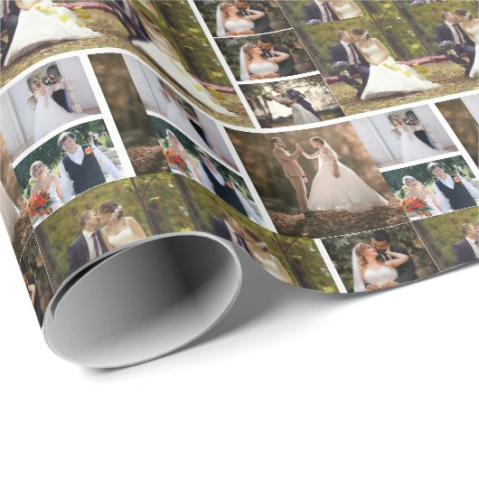 Creëer Uw eigen 6 foto bruiloft collage Cadeaupapier (Rol Hoek)