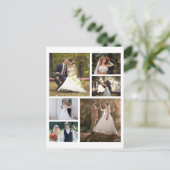 Creëer Uw eigen 6 foto bruiloft collage Feestdagenkaart (Staand voorkant)