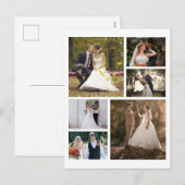 Creëer Uw eigen 6 foto bruiloft collage Feestdagenkaart (Voorkant / Achterkant)