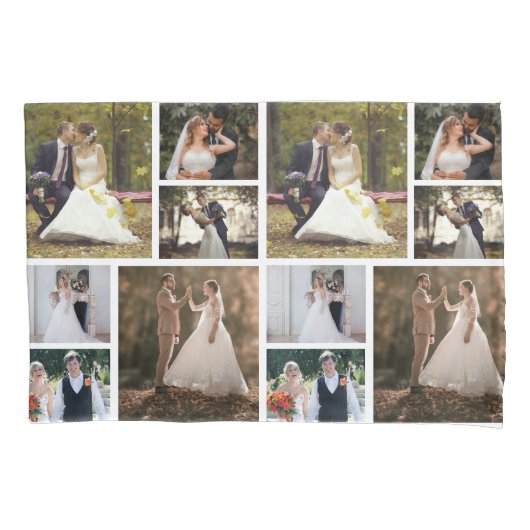 Creëer Uw eigen 6 foto bruiloft collage Kussensloop (Voorkant)