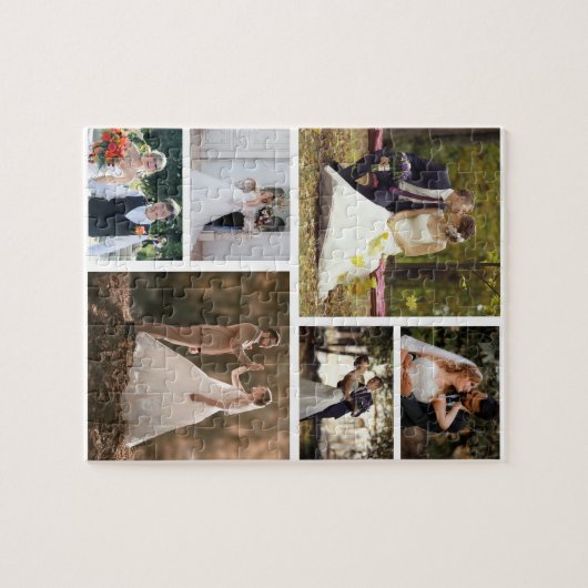 Creëer Uw eigen 6 foto bruiloft collage Legpuzzel (Horizontaal)