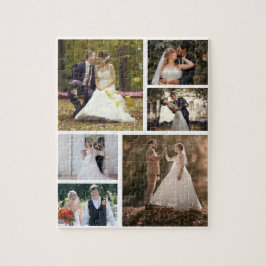 Creëer Uw eigen 6 foto bruiloft collage Legpuzzel