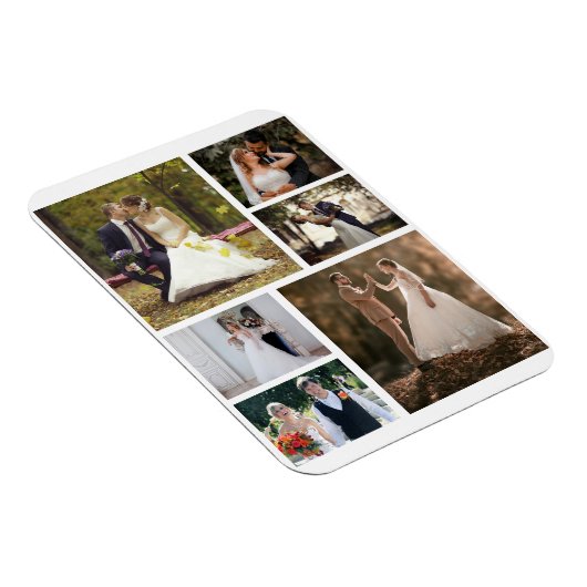 Creëer Uw eigen 6 foto bruiloft collage Magneet (Rechterzijde)
