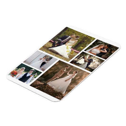 Creëer Uw eigen 6 foto bruiloft collage Magneet (Linkerzijde)