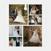 Creëer Uw eigen 6 foto bruiloft collage Metalen Ornament (Achterkant)