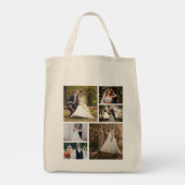 Creëer Uw eigen 6 foto bruiloft collage Tote Bag (Achterkant)