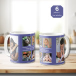 Creëer uw eigen 6 foto collage familie Periwinkle Koffiemok<br><div class="desc">De mok van de de fotocollage van de douane om met 6 afbeeldingen en familienaam te personaliseren.</div>