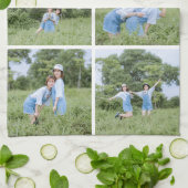 Creëer Uw Eigen 6 Foto Collage Keuken Handdoeken (Gevouwen)