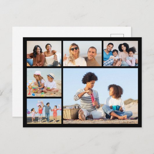 Creëer Uw eigen 6 Fotocollage Briefkaart (Voorkant / Achterkant)