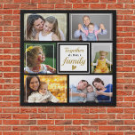 Creëer Uw eigen 6-fotocollage - citaat zwart Imitatie Canvas Print<br><div class="desc">Een trendy foto-collage canvas kunst met een mooie familiekriet: "Samen maken we een familie". Geef 6 favoriete afbeeldingen een persoonlijk tintje zodat het een speciale familiezaak wordt.</div>