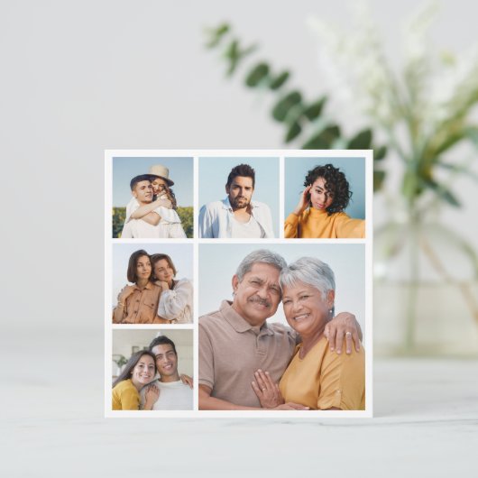 Creëer Uw Eigen 6 Fotocollage Groet Kaart (Staand voorkant)