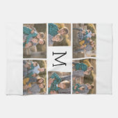 Creëer Uw Eigen 6 Fotocollage - Monogram Wit Theedoek (Horizontaal)