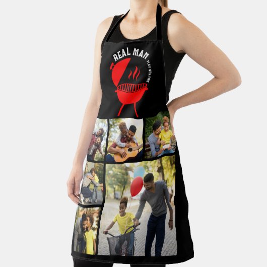 Creëer Uw Eigen 6 Fotocollage Papa BBQ Schort (Insitu)