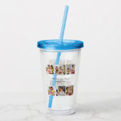 Creëer Uw eigen 6 Fotocollage Voeg uw groet toe Acryl Drinkbeker (Achterkant)