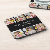 Creëer Uw eigen 6 Fotocollage Voeg uw groet toe Bier Onderzetter (Linkerzijde)