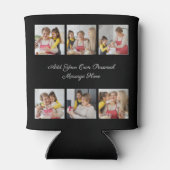 Creëer Uw eigen 6 Fotocollage Voeg uw groet toe Blikjeskoeler (Achterkant)