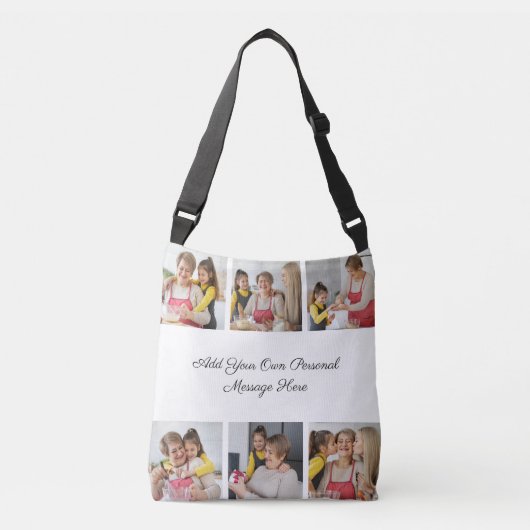 Creëer Uw eigen 6 Fotocollage Voeg uw groet toe Crossbody Tas (Voorkant)