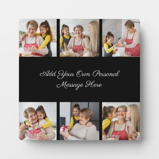 Creëer Uw eigen 6 Fotocollage Voeg uw groet toe Fotoplaat (Voorkant)