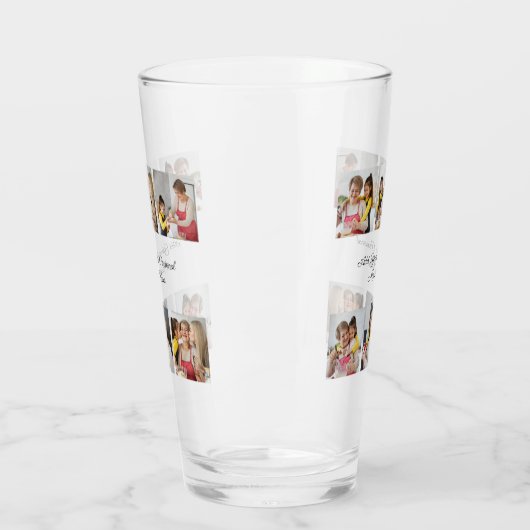 Creëer Uw eigen 6 Fotocollage Voeg uw groet toe Glas (Links)