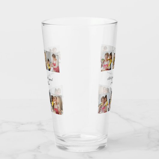 Creëer Uw eigen 6 Fotocollage Voeg uw groet toe Glas (Rechts)