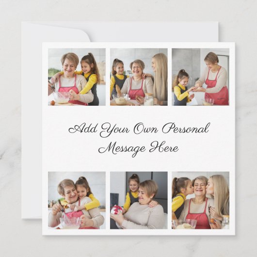 Creëer Uw eigen 6 Fotocollage Voeg uw groet toe Kaart (Voorkant)