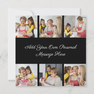 Creëer Uw eigen 6 Fotocollage Voeg uw groet toe Kaart