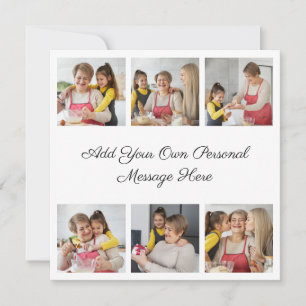 Creëer Uw eigen 6 Fotocollage Voeg uw groet toe Kaart