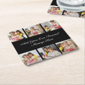 Creëer Uw eigen 6 Fotocollage Voeg uw groet toe Kartonnen Onderzetters (Schuin)