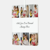 Creëer Uw eigen 6 Fotocollage Voeg uw groet toe Metalen Ornament (Voorkant links)