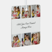 Creëer Uw eigen 6 Fotocollage Voeg uw groet toe Metalen Ornament (Voorkant Rechts)